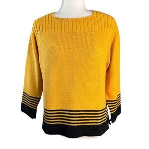 FIA Italia Handloomed Vintage Sweater Golden Yellow/Black Women's Size Large